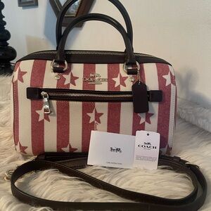 Mini Coach Rowan Satchel Star Stripe Americana Flag Purse
